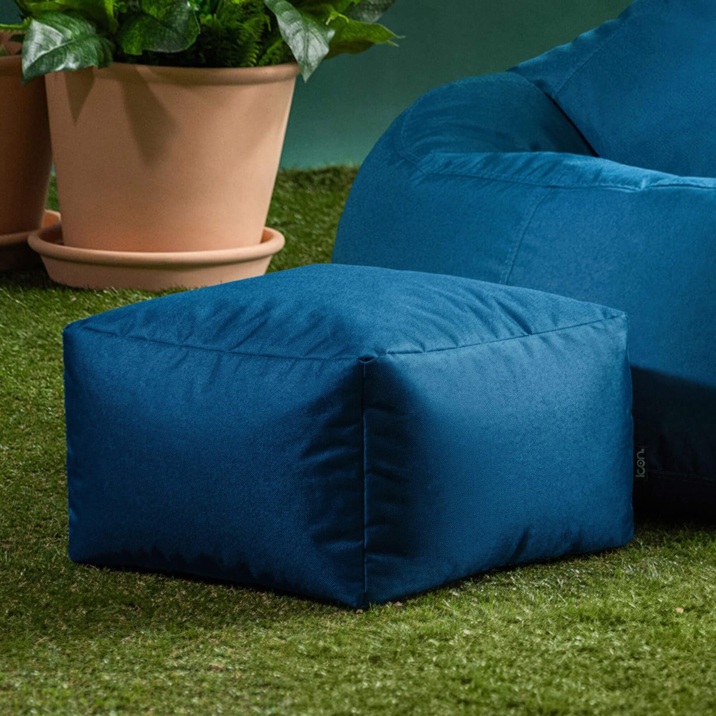 Bean Bag Bazaar Kingston Outdoor Bean Bag & Footstool with Filling, Teal