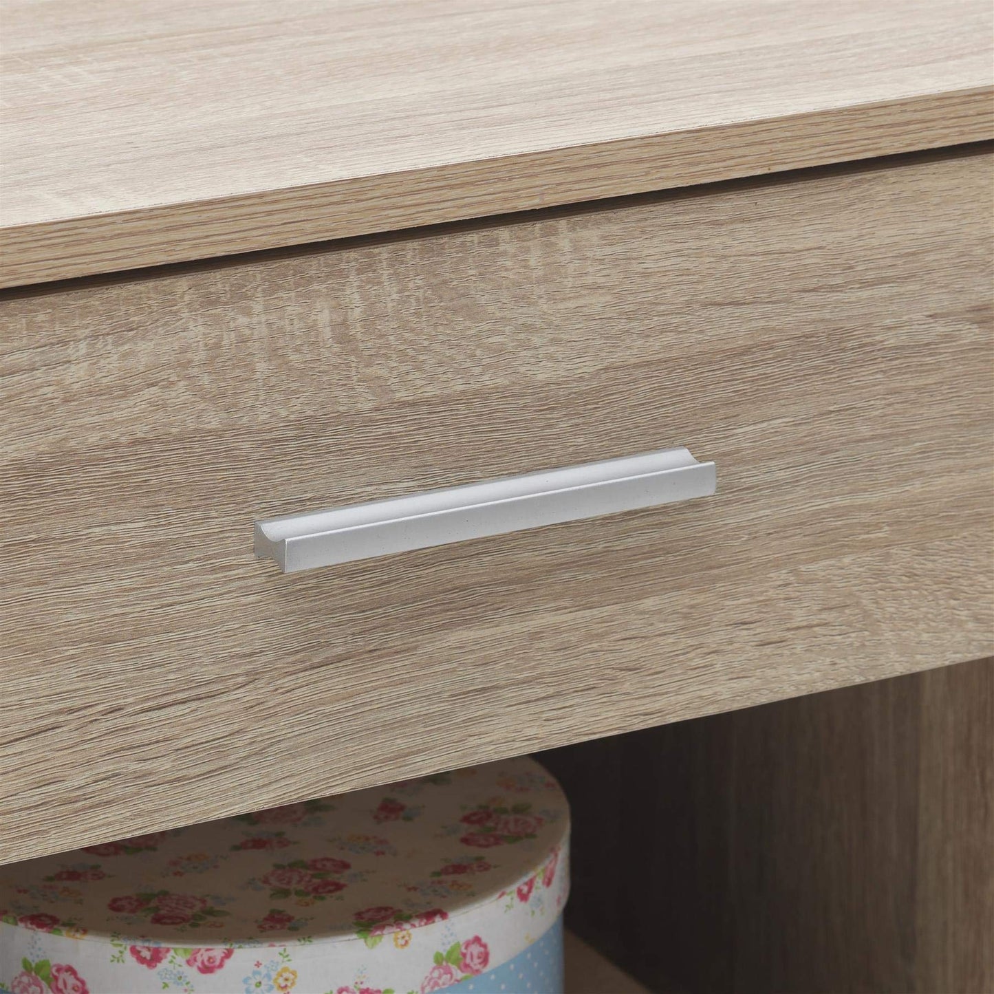 Timber Art Design UK Rio Costa Bedside Table with 1 Drawer & Shelf Cabinet Storage Unit Nightstand Table Modern Furniture for Living Room, Bedroom