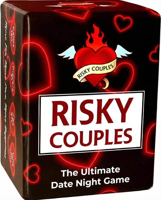 RISKY COUPLES - Super Fun Couples Game for Date Night: 150 Spicy Dares & Questions for Your Partner. Romantic Anniversary & Valentines Gifts. Card