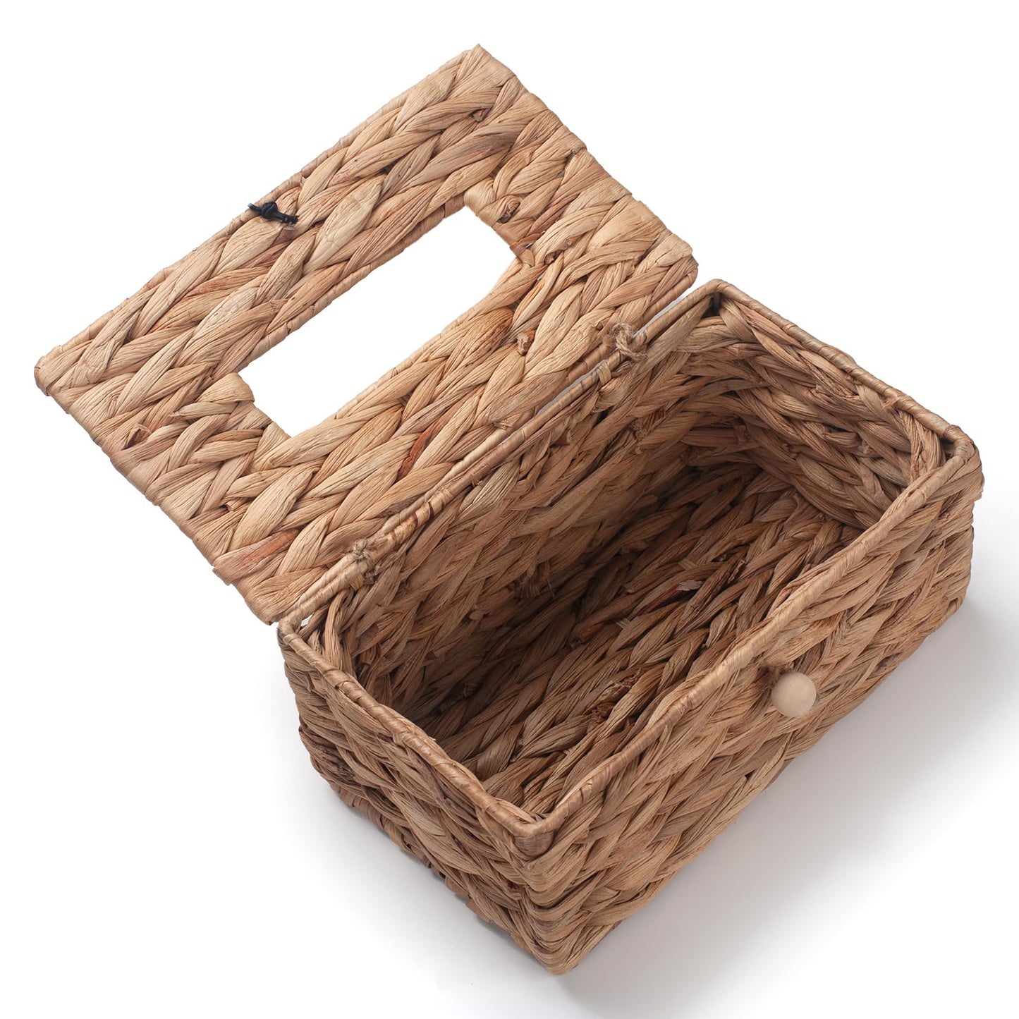 Water Hyacinth Tissue Box Cover Rectangular Decorative Woven Tissue Box Holder for Table Bathroom (10.2 x 6.1 x 4.7 inch)