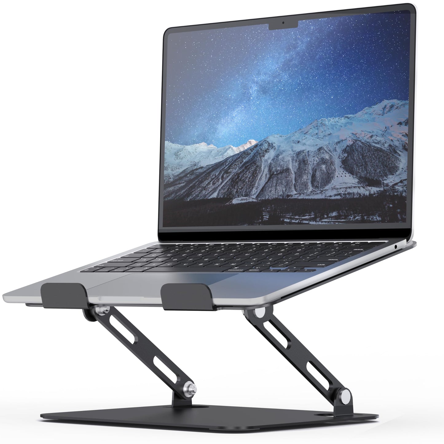 SOUNDANCE Laptop Stand, Heavy Metal Base, Adjustable, 10-15.6", Black