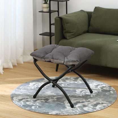 Mordchil EU 15"H Folding Ottoman, Foldable Footrest Stool, Portable Small Foot Stool for Couch, Collapsible Foot Rest Ottoman for Sofa