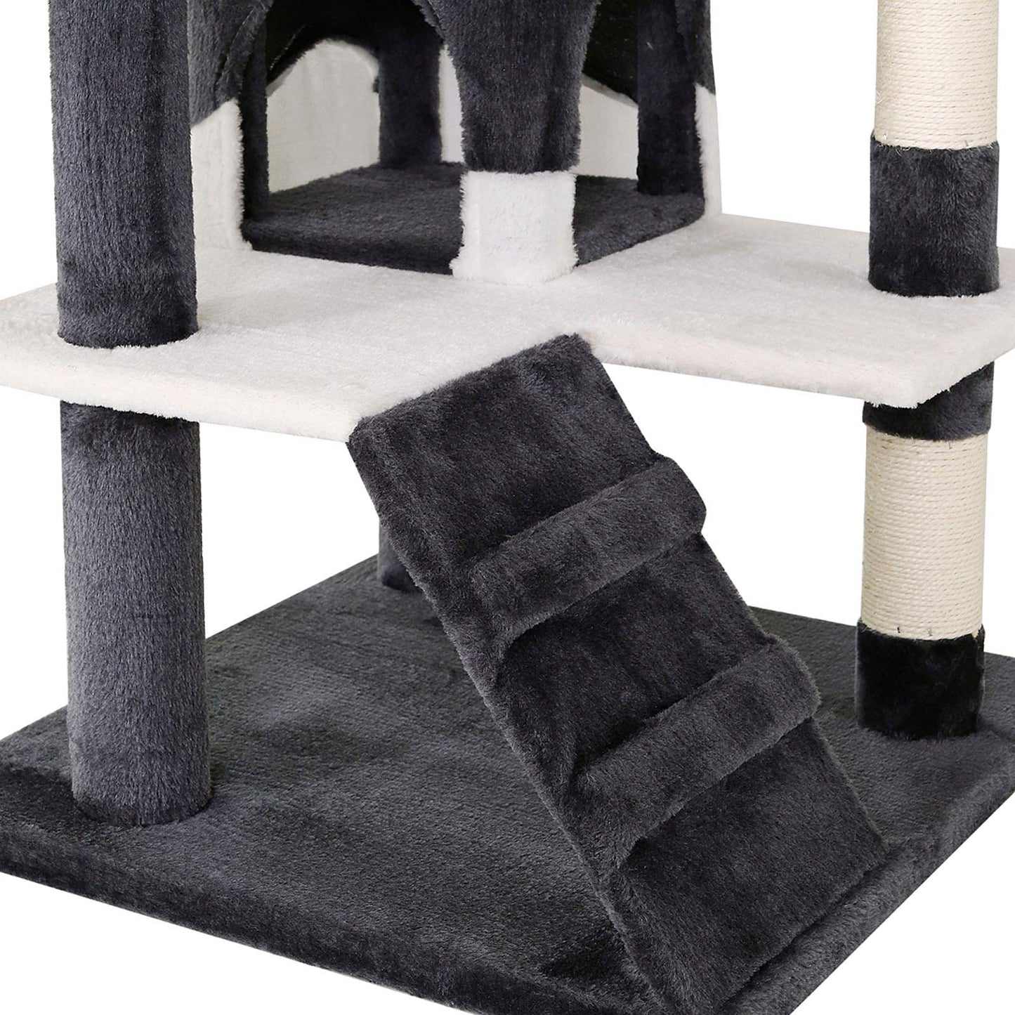 lionto dibea Cat Tree Activity Centre Scratching Post, 130 cm, Grey/White
