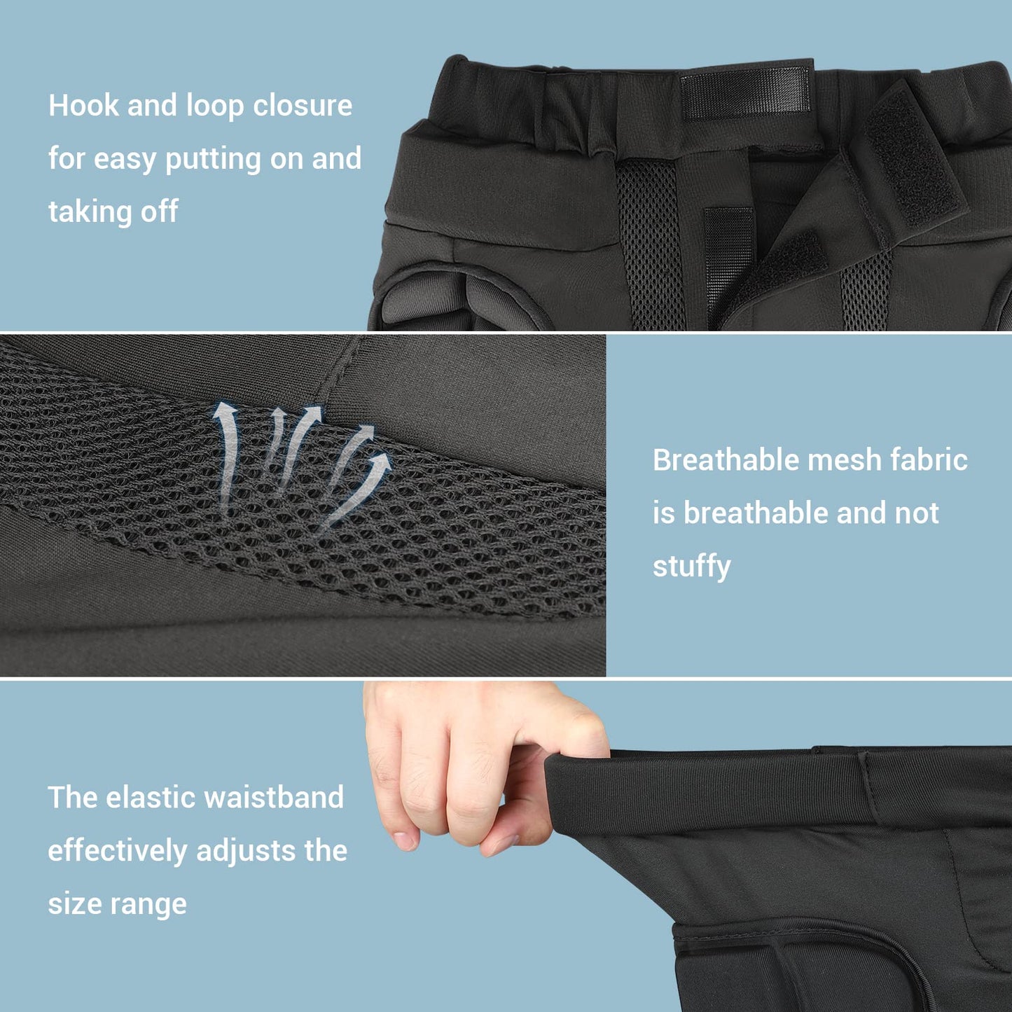 Cienfy 3D Hip Protection Eva Butt Pads Protective Padded Shorts Crash Pad Impact Gear for Skiing Skating Snowboarding Skateboarding (Large)