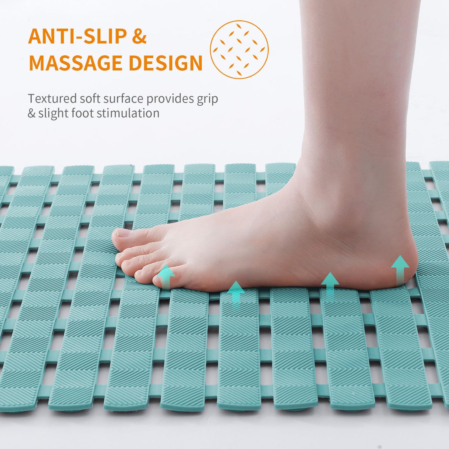 Smiry Shower Bath Mat Non Slip, Quick Drying for Inside Shower, 40 x 70 cm