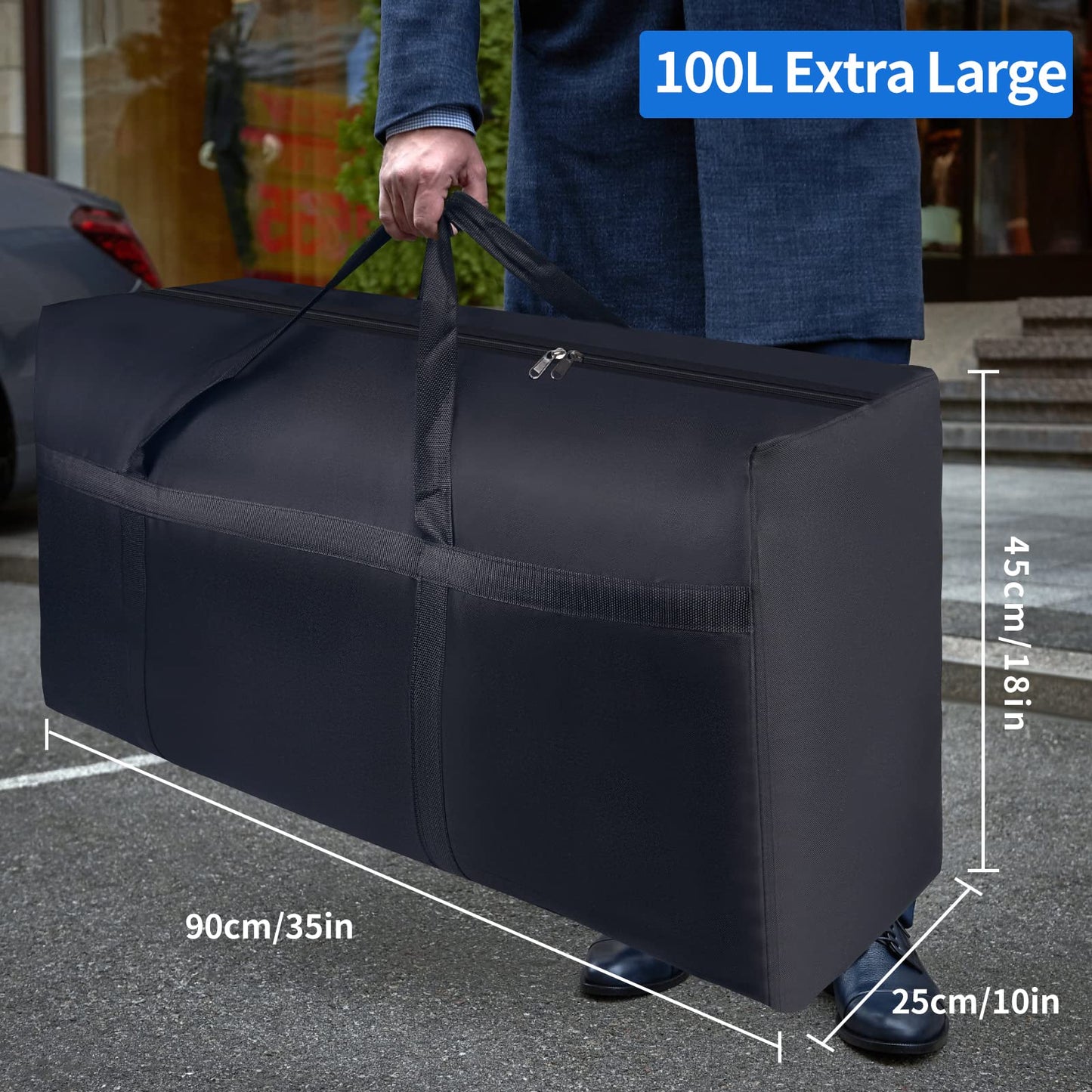 WAORZMK 100L Extra Large Moving Bags Heavy Duty Clothes Storage Bags 4 Pack