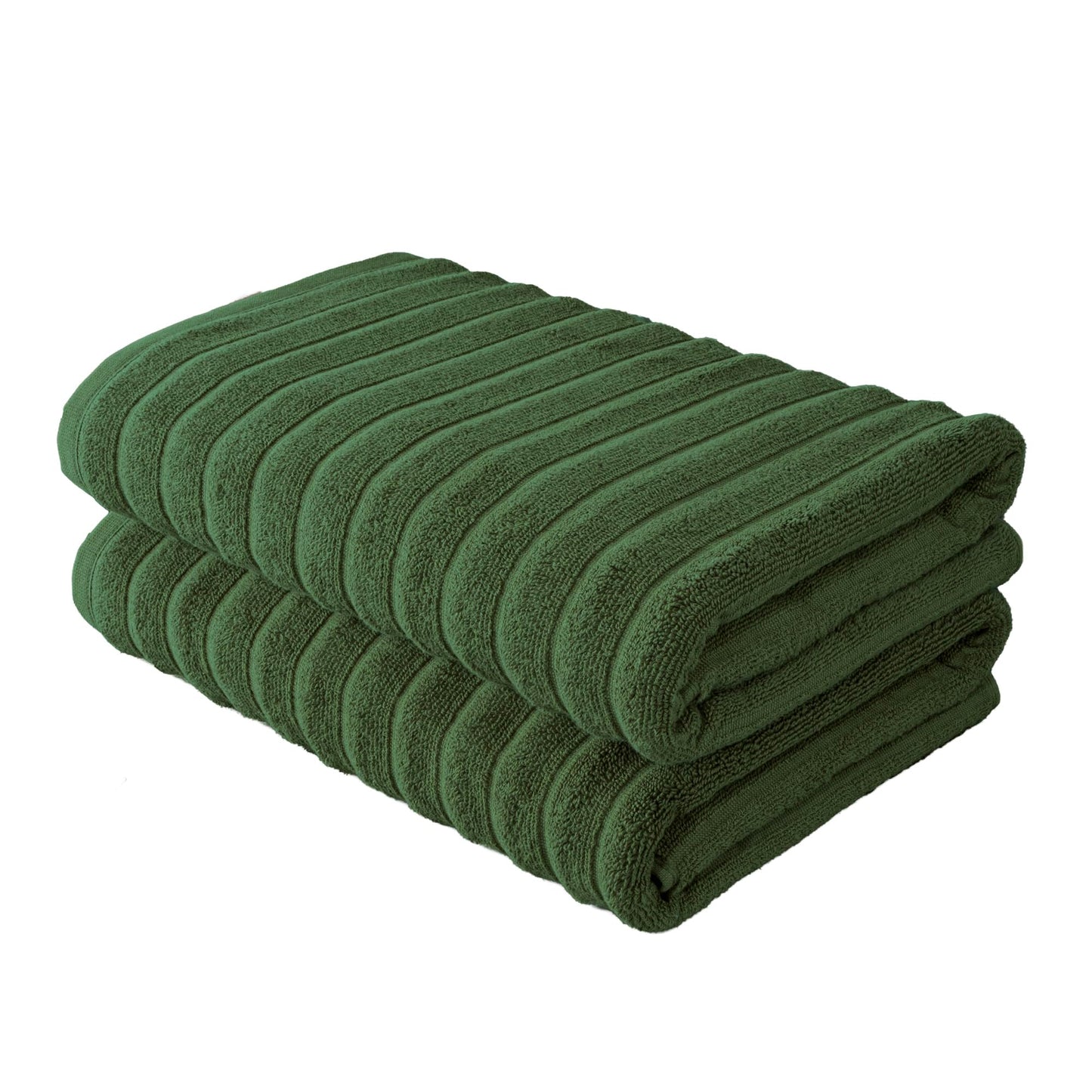 BERIBO Cloud Turkish Towel Set 100% Cotton 620gsm (Olive Grove, 2 Bath Towels)
