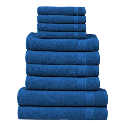 RAYMSTER 10 Piece Egyptian Cotton Towel Set - 2 Bath, 4 Face, & 4 Hand Towels Set for Daily Use - Soft, Highly Absorbent, Quick Dry, and Lightweight