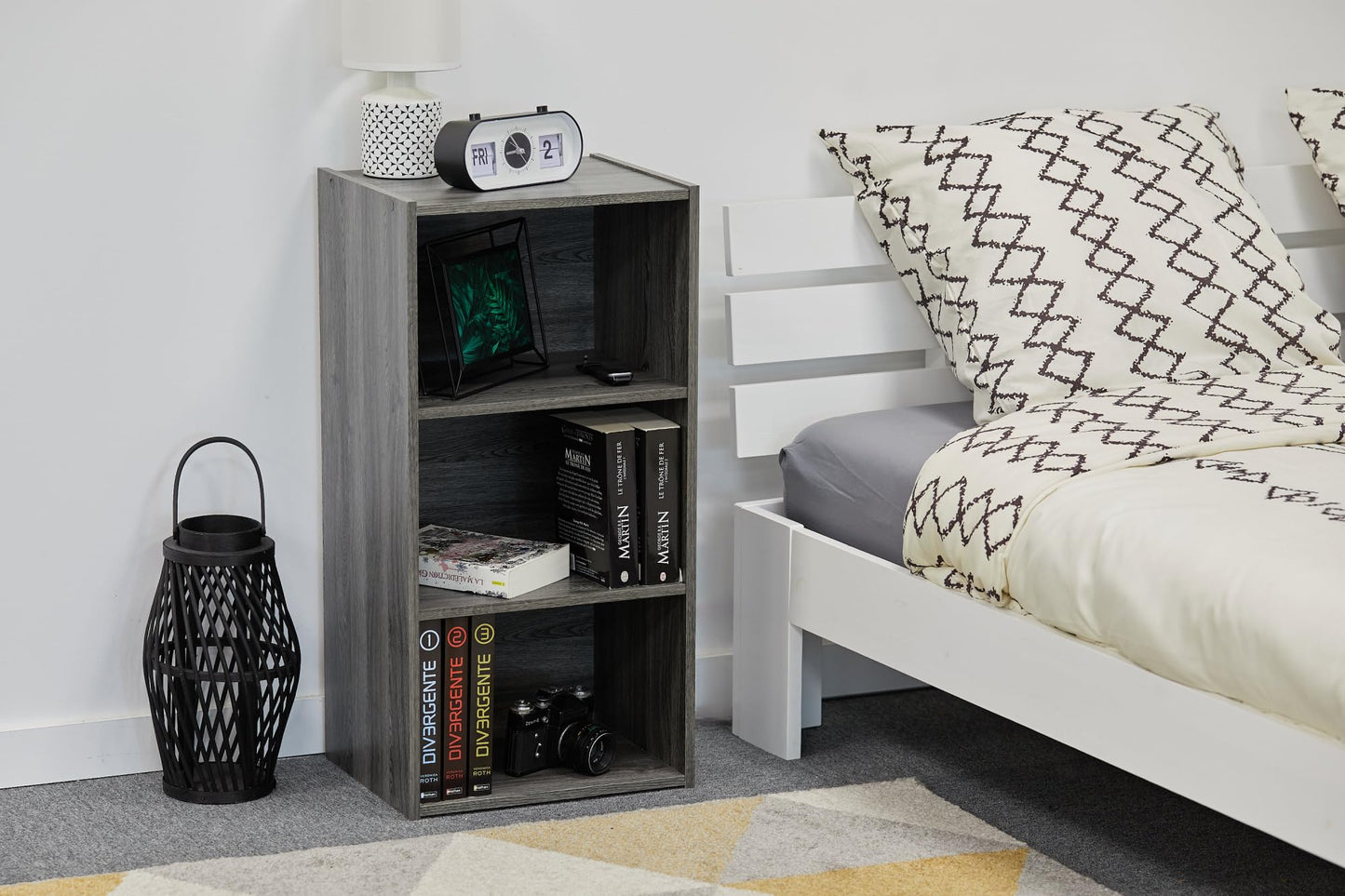Iris Ohyama, 3-Tier Medium Bookcase/Wooden Shelving/Cube Bookcase/Book Cabinet/Cabinet with shelves, Modular, Design, Office, Living Room, Entry
