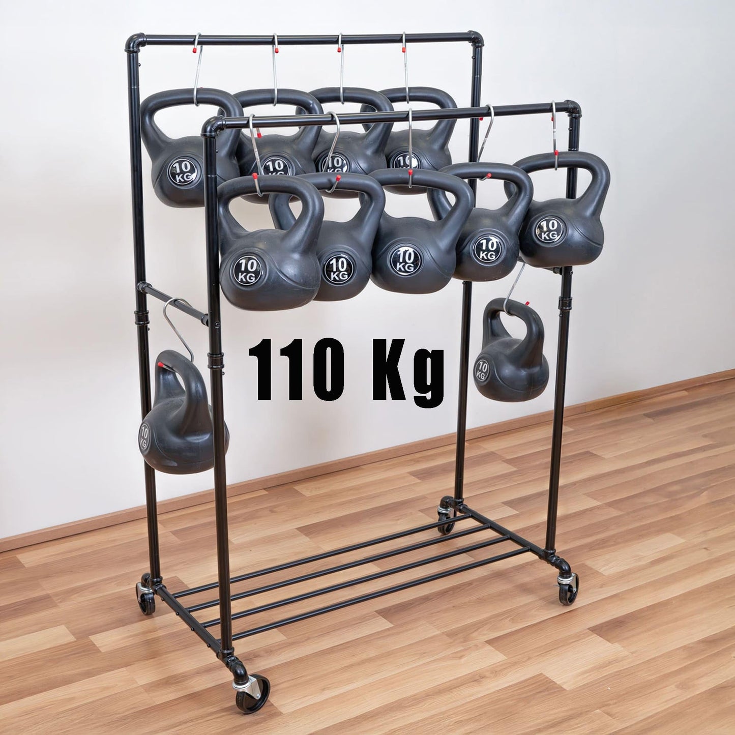 Tatkraft Pantera - Heavy Duty Clothes Rail, Holds up to 110 Kg, Black