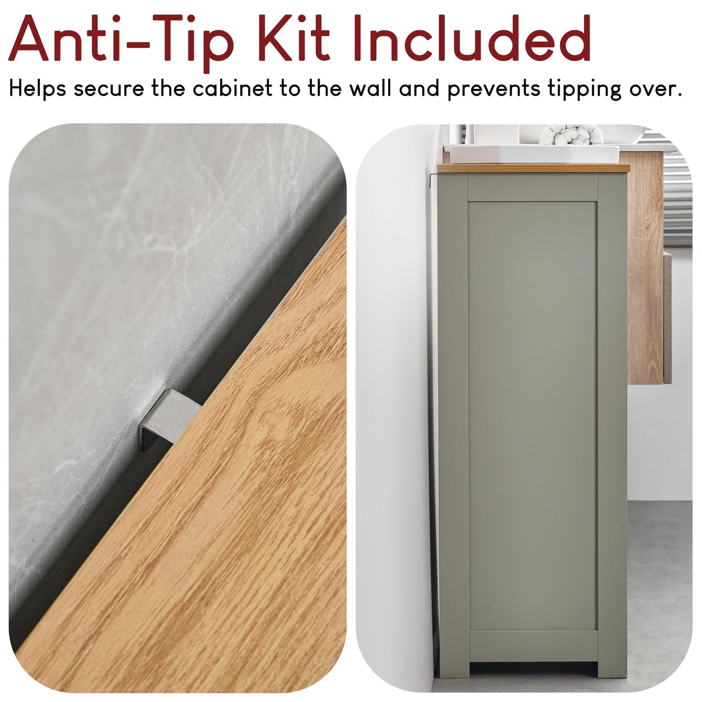 Bath Vida Priano Freestanding 4 Drawer 1 Door Bathroom Cabinet, Grey & Oak