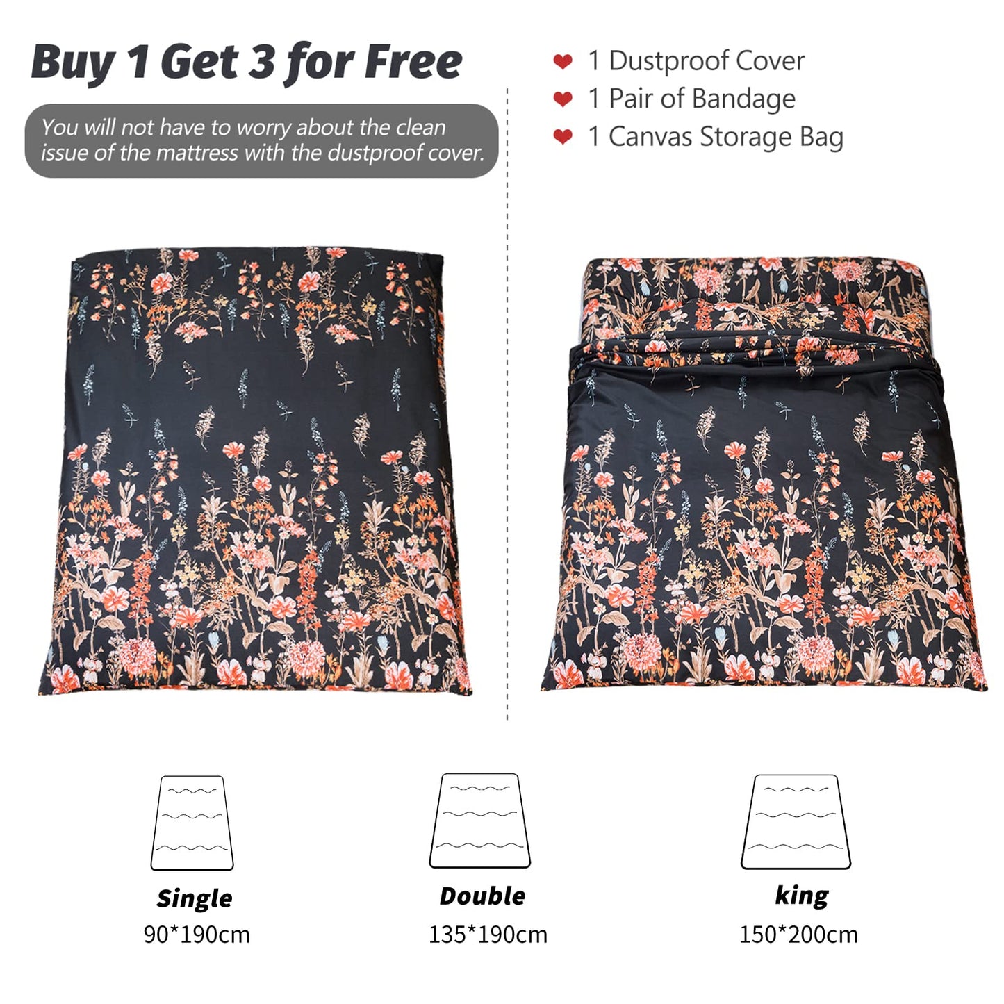 MAXYOYO Japanese Floor Futon Mattress, Thicken Tatami Mat Sleeping Pad Foldable Roll Up Mattress Dormitory Mattress Pad Floor Lounger Pillow Bed