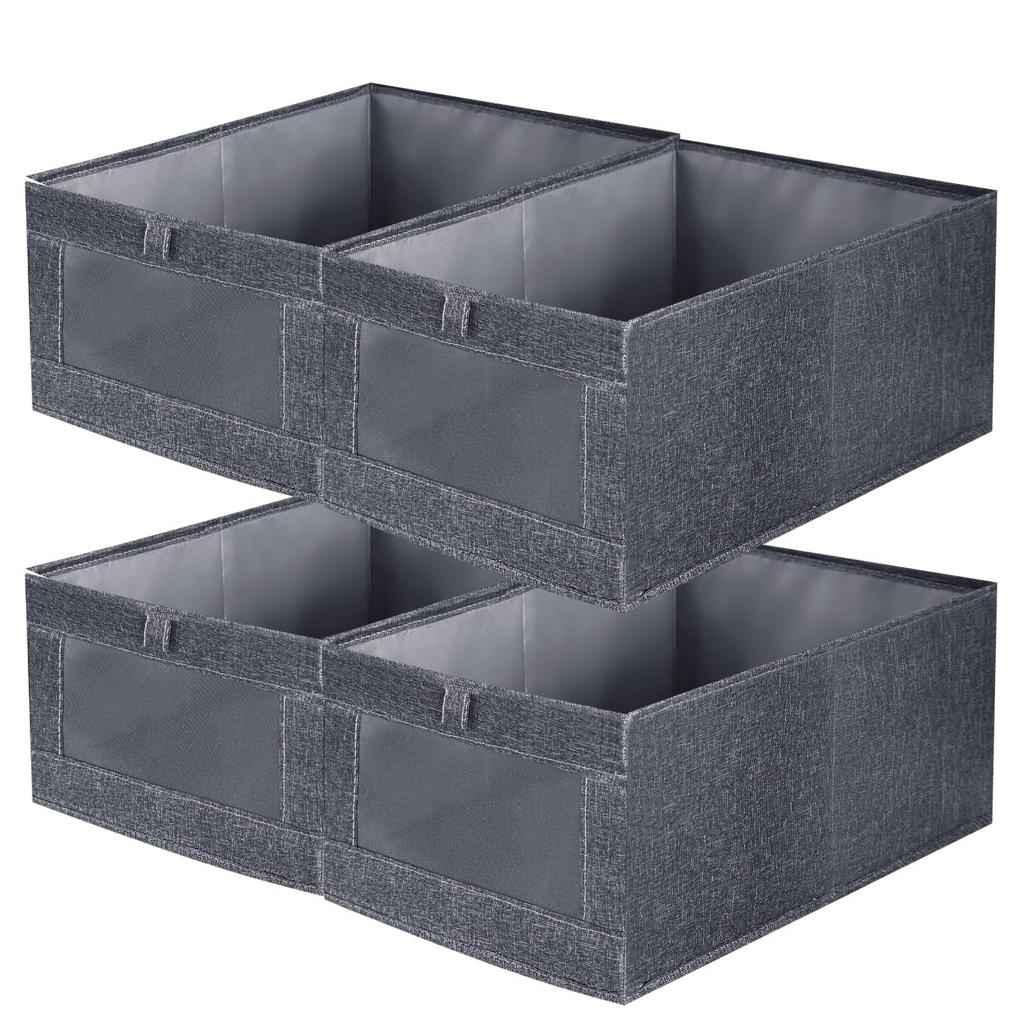 Niviy Clothes Storage Boxes 4 Pack, Foldable Fabric Wardrobe Organiser