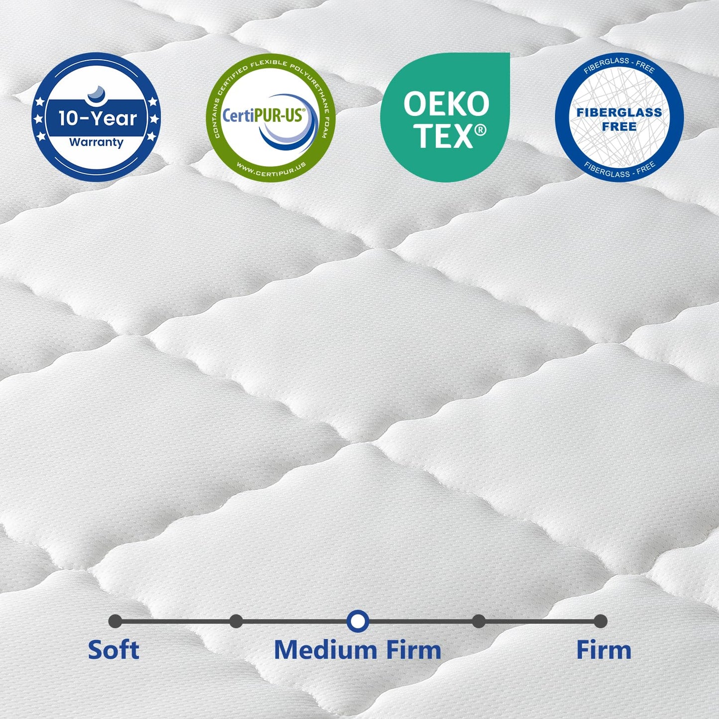 BedStory Single Mattrress 3FT, 10.3 Inch Pocket Sprung Hybrid Mattress for Pressure Relief & Back Pain Relief – Medium Firm 90x190x26 cm