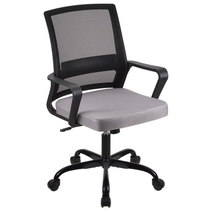 T-THREE.Adjustable office chair, ergonomic mesh swivel seat, with lumbar support, height adjustment, 360° rotation, and tilt function
