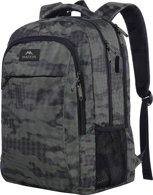 MATEIN Laptop Backpack, 15.6 Inch Computer Travel Backpack, Laptop Bag with USB Charging Port, School Bag Anti Theft Water Resistant University Work