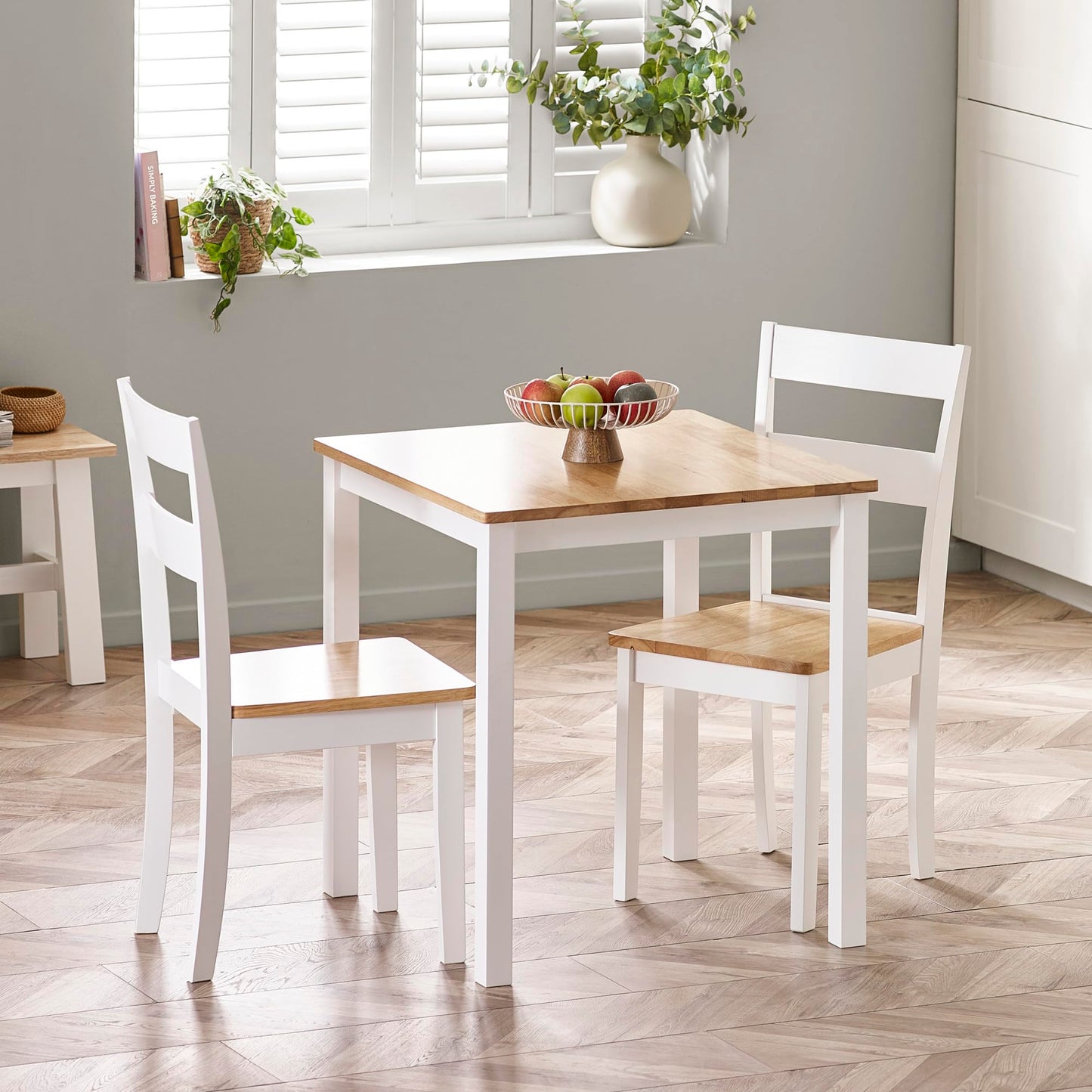 Julian Bowen Linwood White&Oak Square Dining Table - H75 x W69 x D69cm