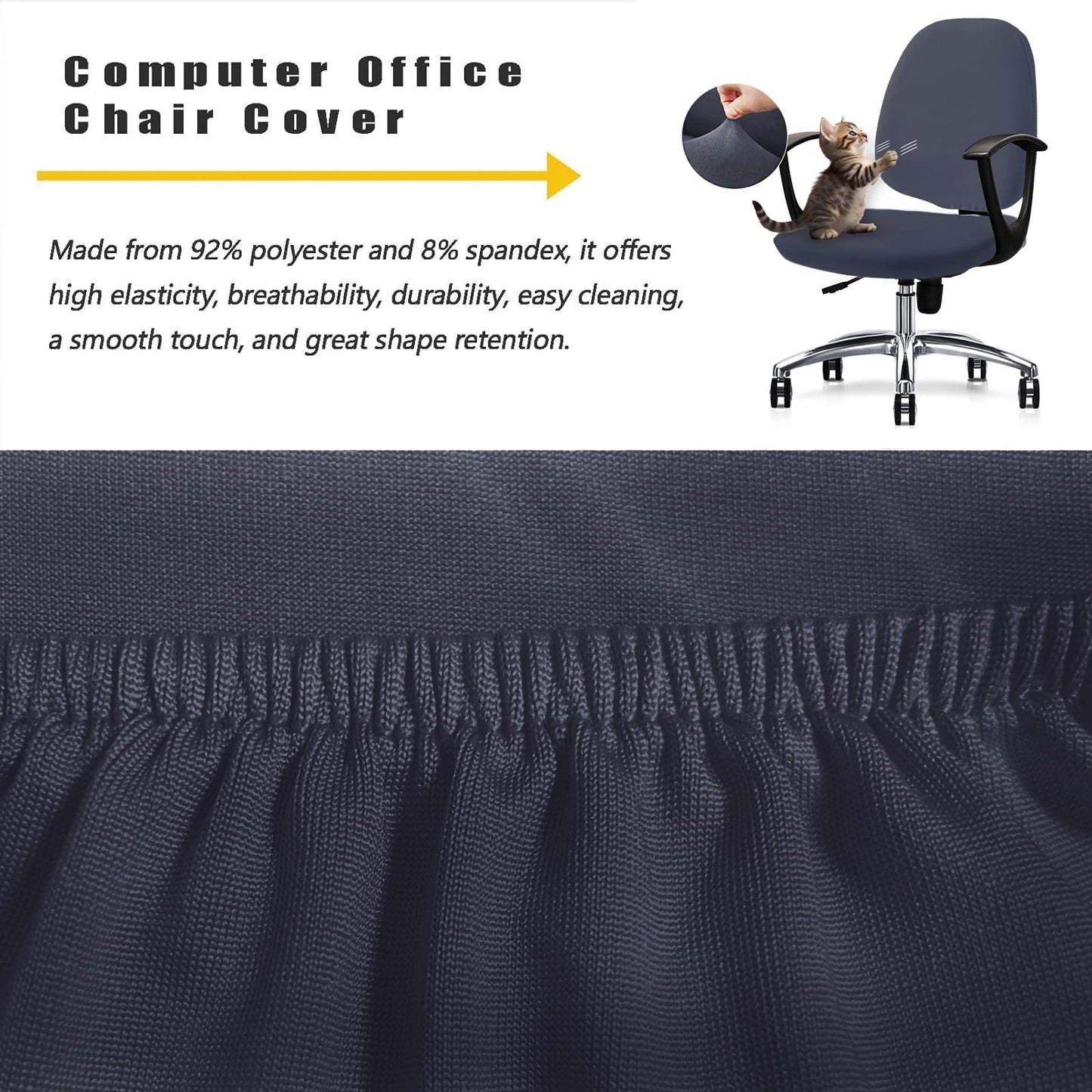 DHXYZZB Computer Office Chair Cover - Protective Stretchable Chair Covers Stretch Chair Slipcover
