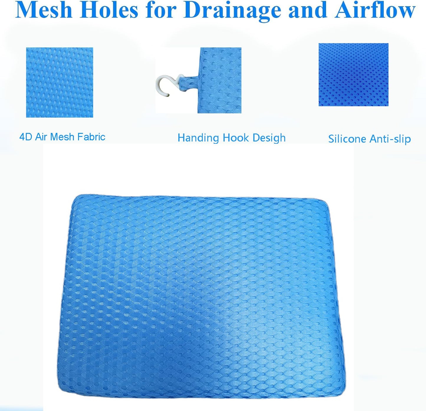 Kepuarm Shower Seat Cushion with Non-Slip Silicone Bottom,4D Mesh Fabric,Bathtub Chair Pad for Sauna,Quick Drying and Washable Shower Seat Mat