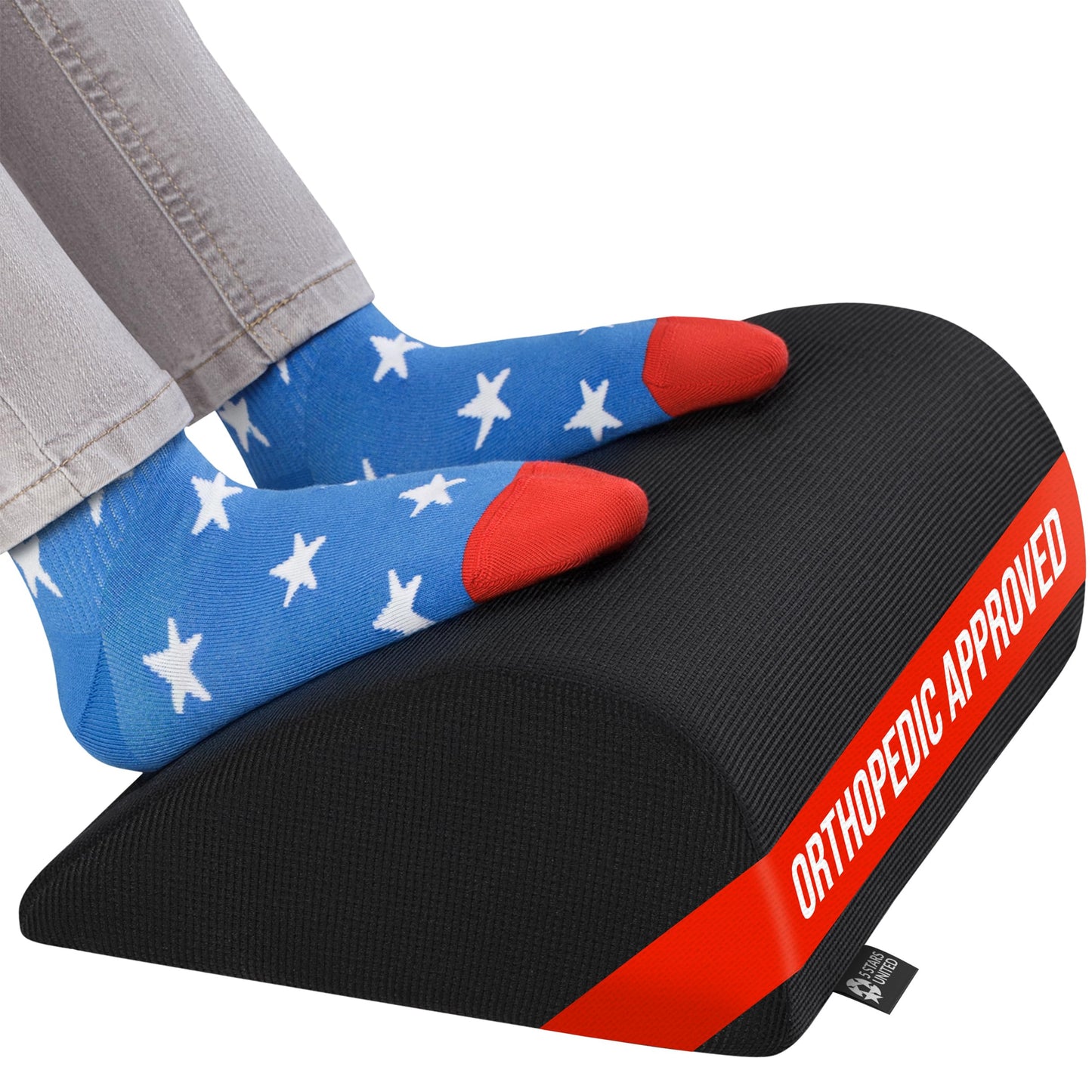 Foot Rest Under Desk Cushion - Teardrop Curve Design - Ergonomic Pad for Extra Leg, Back and Seat Support - Breathable Mesh Cover - Non-Slip Bottom