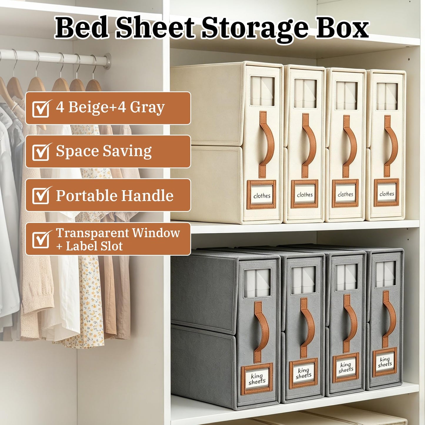 8 Pcs Bed Sheet Storage Box
