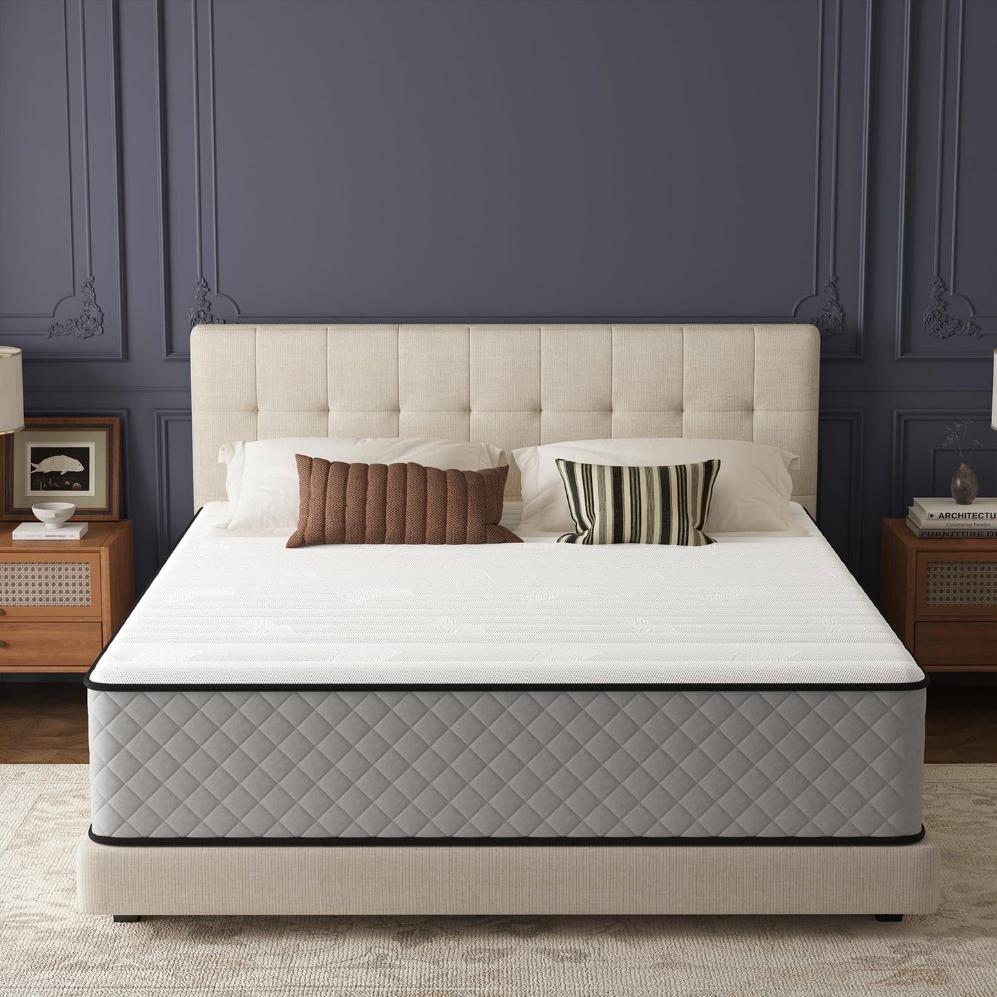 Matoresu Hybrid King Size Mattresses 5FT 25cm Medium Firm Pocket Sprung 7-Zone OEKO-TEX Certified – Motion Isolation & Pressure Relief for Back Pain