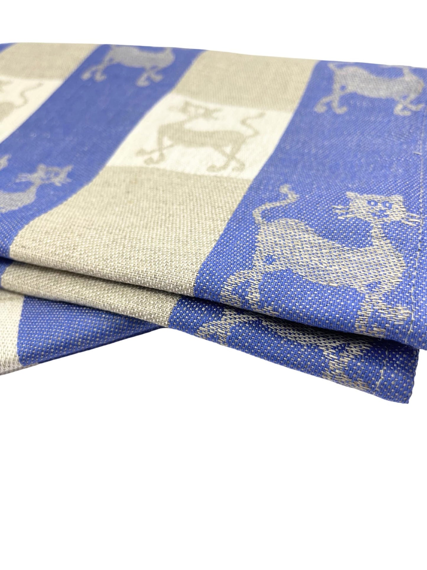 Ger3as Set of 2 Gourmet Tea Towels, Kitchen Towels, Linen Cotton Hand Towels, 50 x 70 cm, Half-Linen Stonewashed Jacquard or Printed Tea Towels