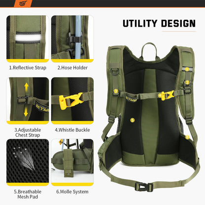 SKYSPER Cycling Backpack 20L Lightweight Bike Backpack for Men Women Running Rucksack for Biking Hiking Climbing(Armygreen)