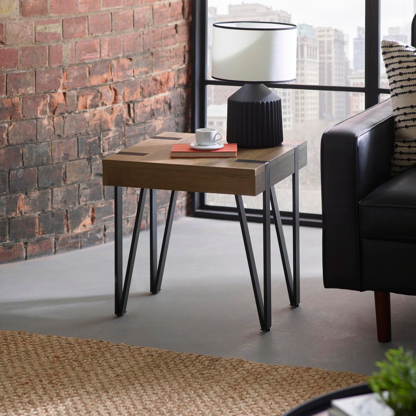 Julian Bowen Troy End Table, Brown - H50 x W50cm