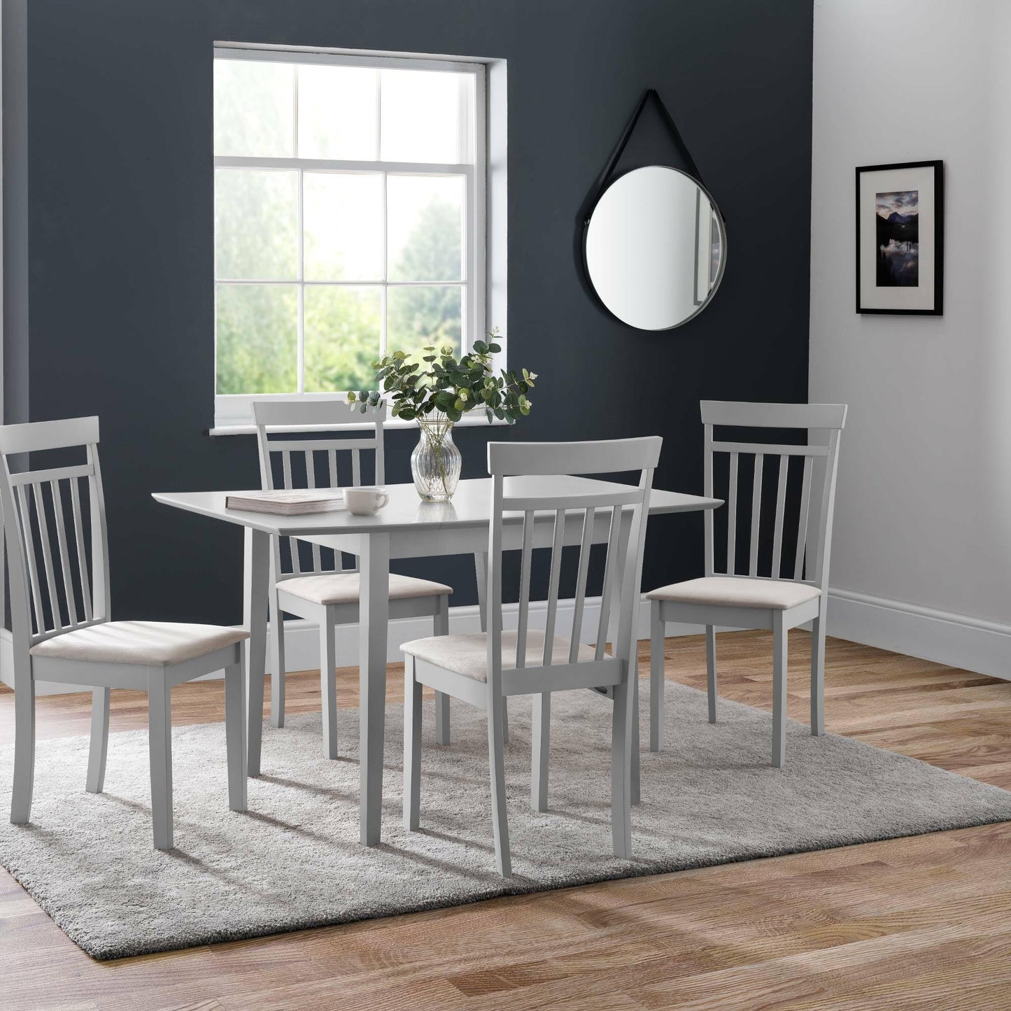 Julian Bowen Rufford Dining Table, Grey for 4 - H75 x W120 x D80cm