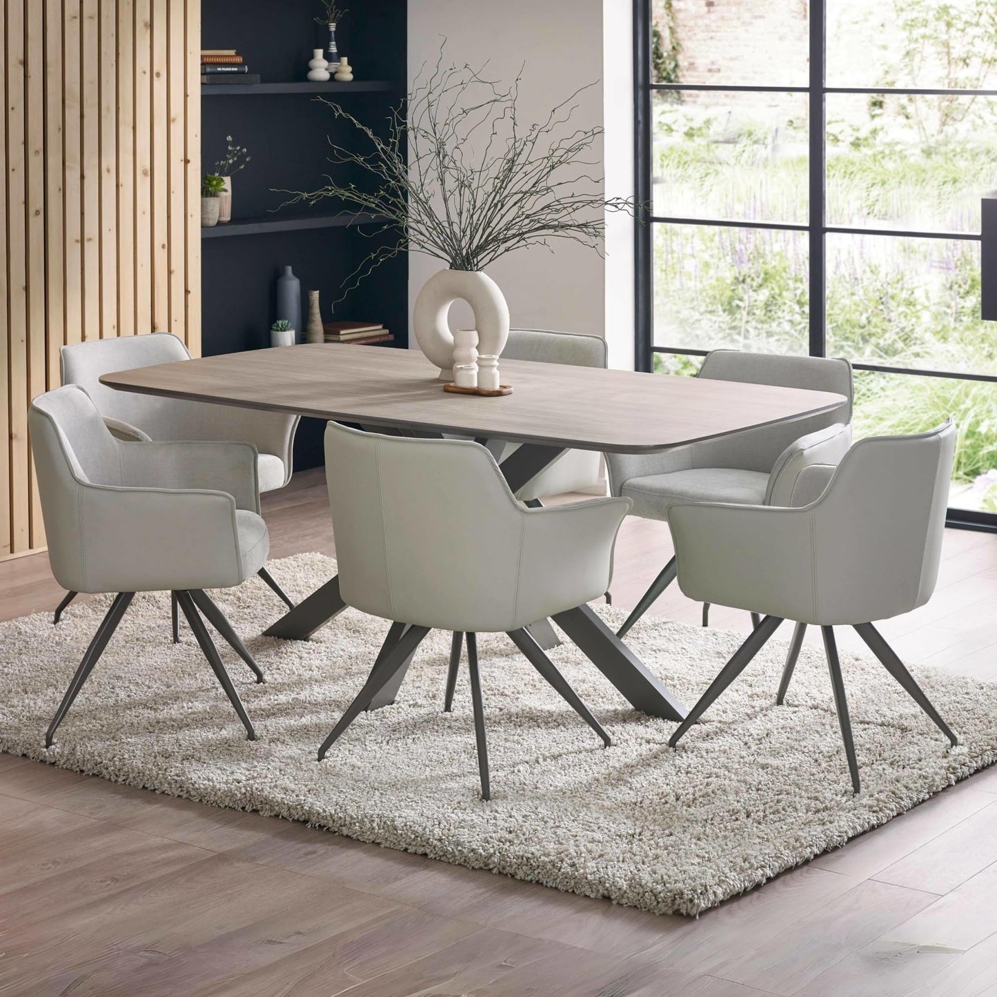 Julian Bowen Noah Rectangular Dining Table, Brown - H76 x W180 x D80cm