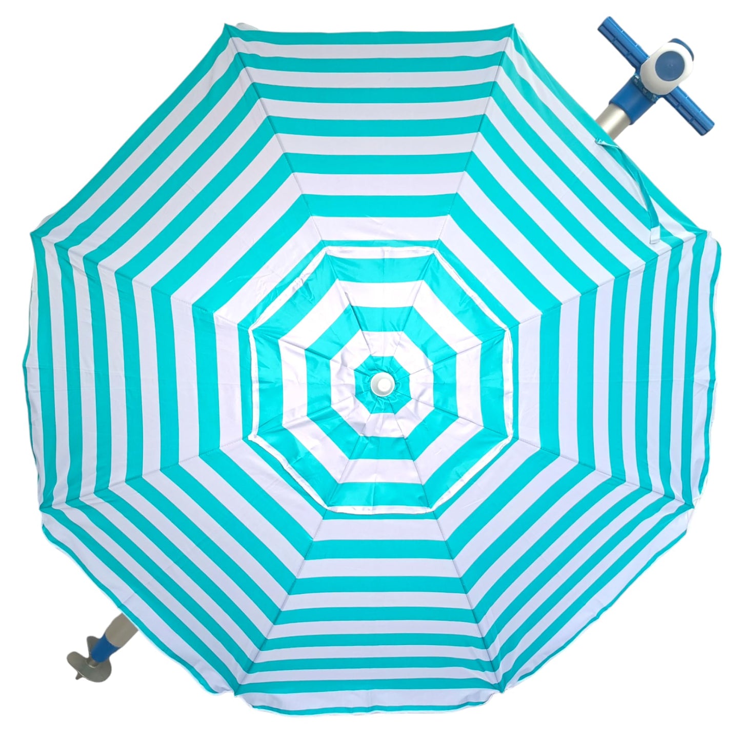 PINCHO Large Beach Umbrella 200 cm Wind-proof up to 35 km/h, Aluminium, 8+8 Fibreglass Ribs, Weight 1.6 kg, Colour 3, Grande, Modern