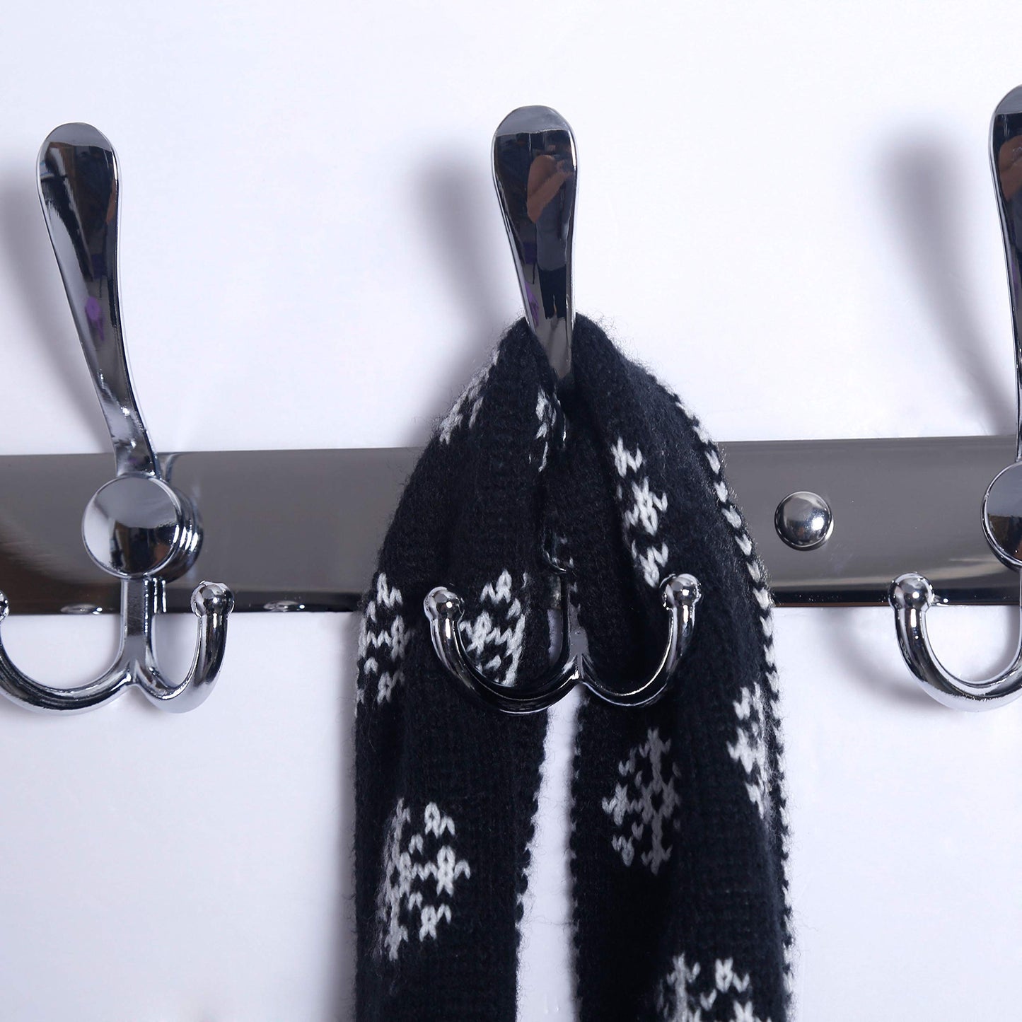 Dseap Coat Rack Wall Mount - 74cm Long 8-Tri-Hooks, Heavy Duty, Stainless Steel, Metal Coat Hanger Rail Wall Hooks for Coats Hats Clothing Clothes