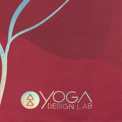 YOGA DESIGN LAB | Travel Yoga Mat | 2-in-1 Mat+Towel | Lightweight, Foldable, Eco Luxury | Ideal for Hot Yoga, Bikram, Pilates, Barre, Sweat | 1.5mm