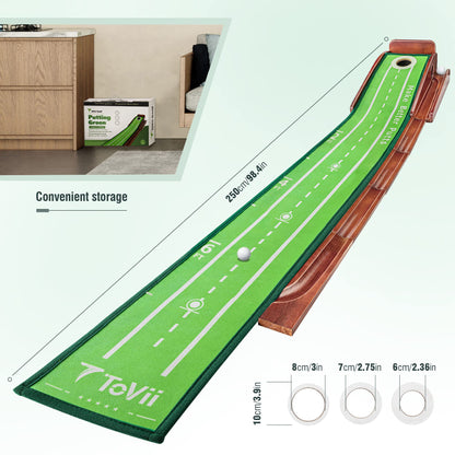 ToVii Putting Green - Indoor/Outdoor Golf Practice Mat with Auto Ball Return, 3 Holes