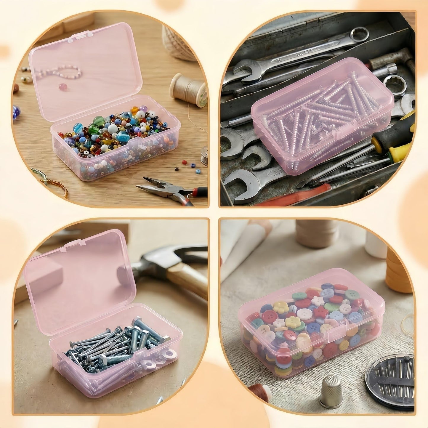 LJY Pink Bead organiser Boxes, 28 Pack, 3.3 x 2.2 x 1 in