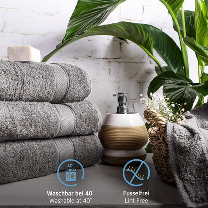 Komfortec Set of 8 hand towels, 50 x 100 cm, made from 100% cotton, 470 g/m², terry cloth, soft, anthracite grey