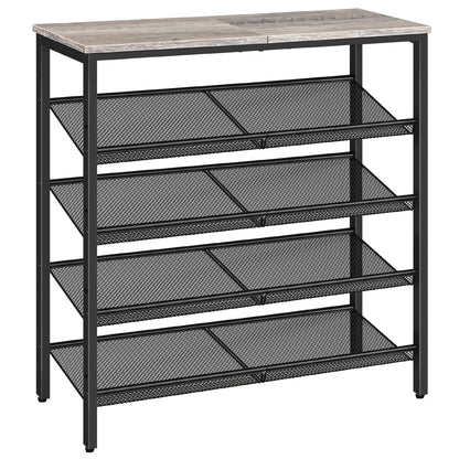 HOOBRO Shoe Rack, 5-Tier Shoe Organizer, Shoe Storage Rack for 16-20 Pairs, Adjustable Mesh Shelves, Shoe Storage Unit for Entryway, Metal Frame,