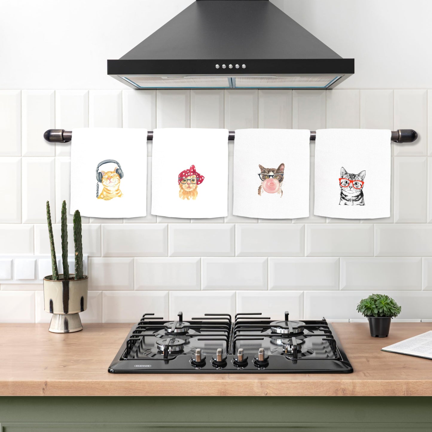 kunlisa Cat Kitchen Towel,Cat Towel,Cat Dish Towel,Cat Gifts for Women,Cat Gifts,Kitchen Towels Decorative Set,Cute Kitchen Towels,Funny Cat