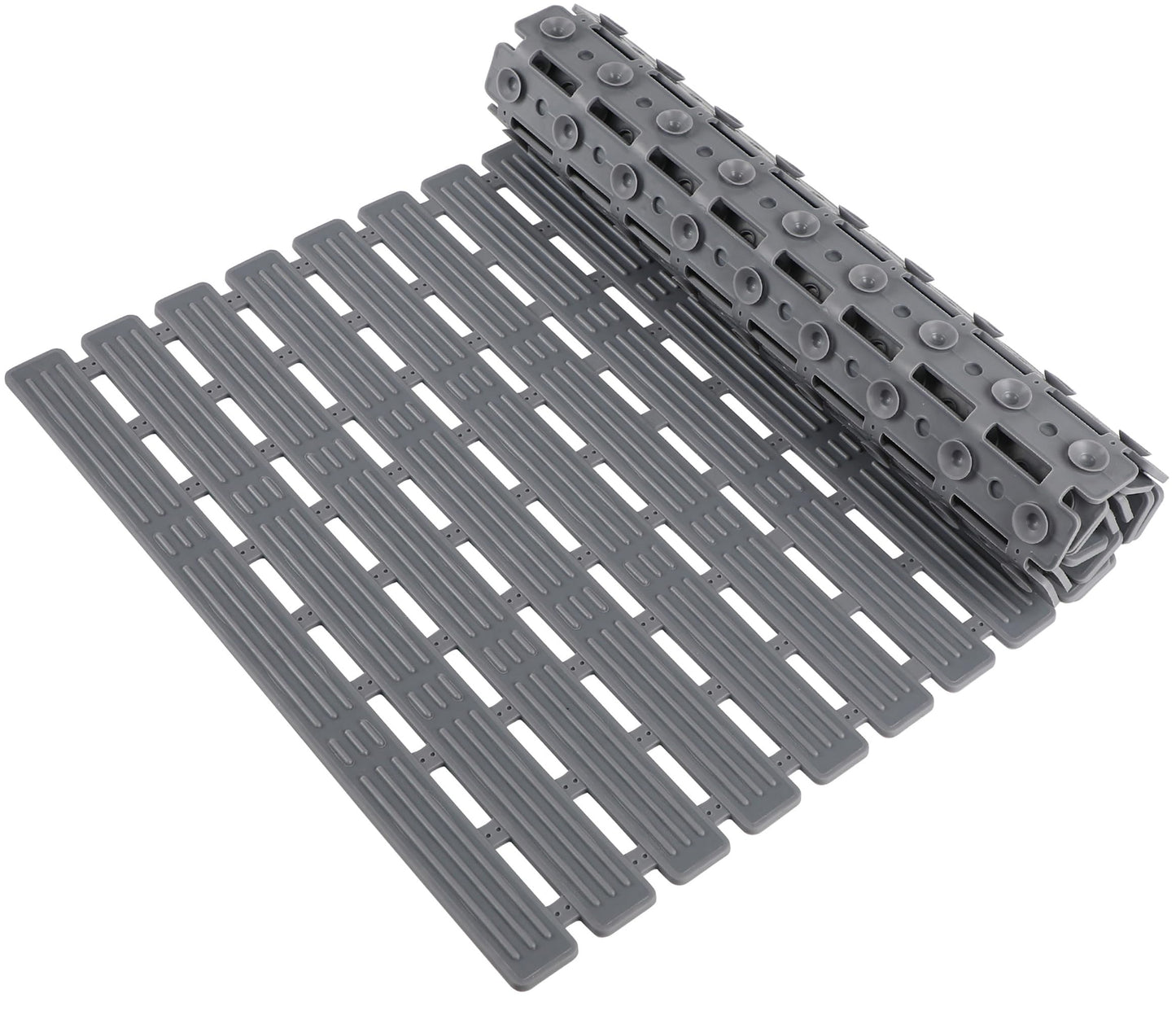 WELTRXE Bath Mat Non Slip Shower Mats, 68 x 40 cm Anti Slip Bathtub Mat, Anti Mould, Striped Textured Soft Surface with Suction Cups