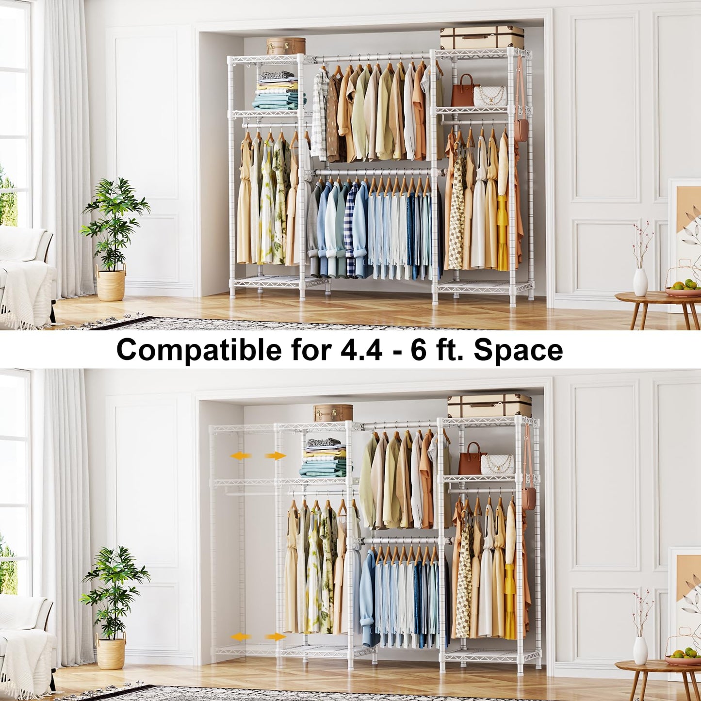 Ulif E7 Heavy Duty Clothing Rail, Clothes Rail with Extendable Rods