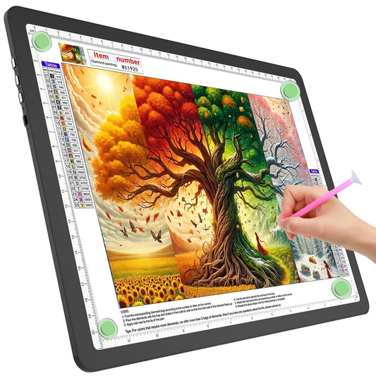TOHETO A4 Light Board for Diamond Painting, Super Bright Magnetic Light Pad with Side Buttons, Lightbox for Tracing and Drawing, Corded Light Table
