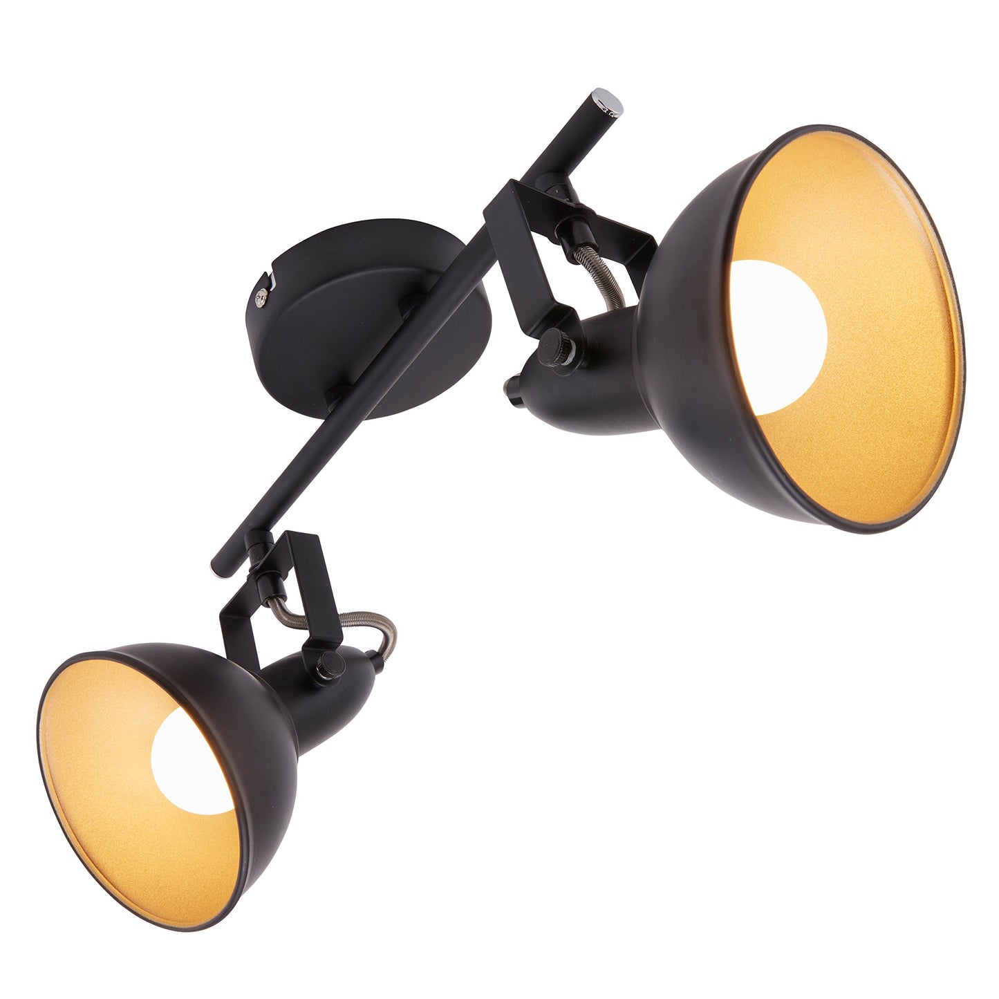 Briloner Leuchten Modern ceiling light, retro/vintage design, 2 rotatable spotlights, metall black-gold look, E14, IP20, max. 40 Watt, length: 30.4