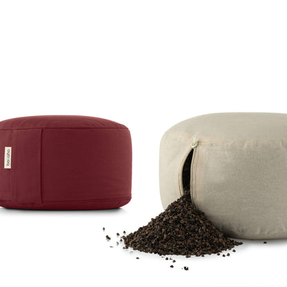 basaho WHEEL Zafu Meditation Cushion | Organic Cotton | Buckwheat Hulls | Removable Washable Cover (Mustard)