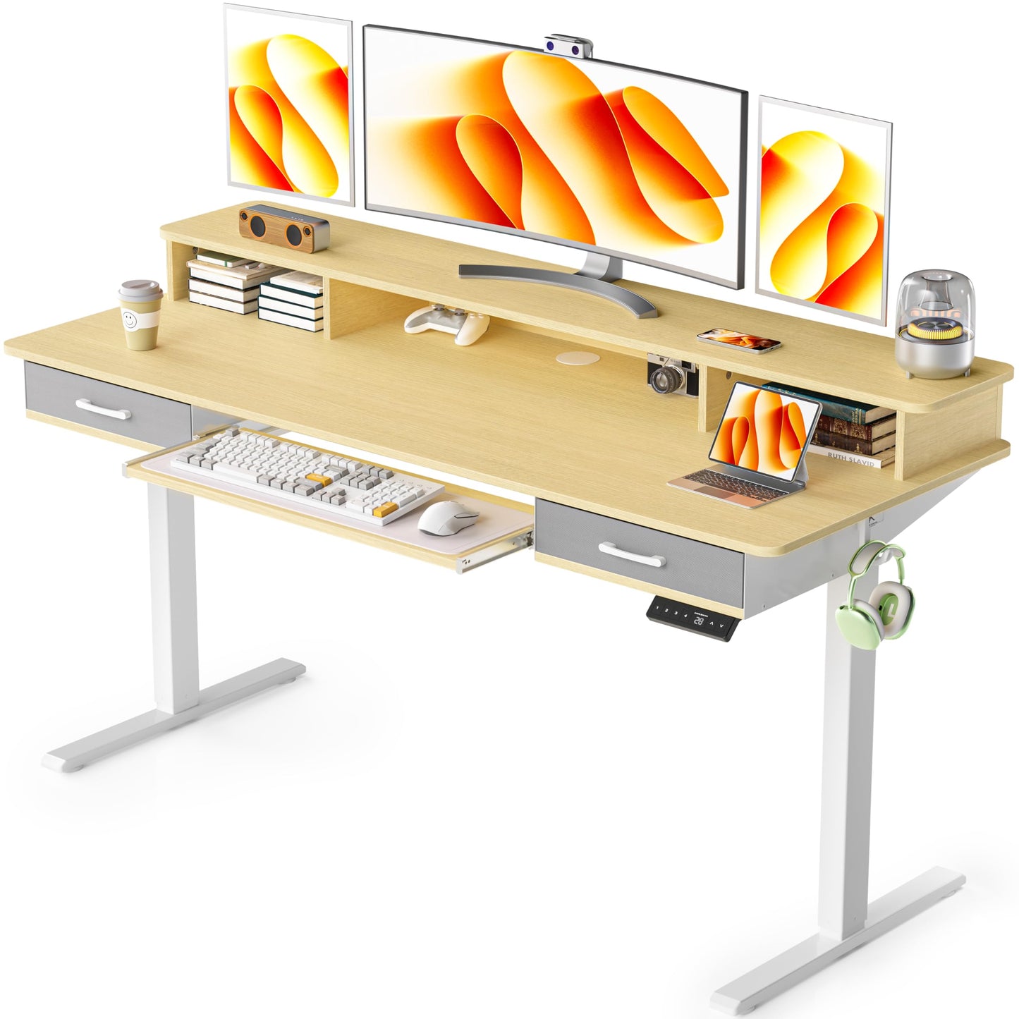 WALKINGDESK Electric Standing Desk with Keyboard Tray, 160 x 60 cm