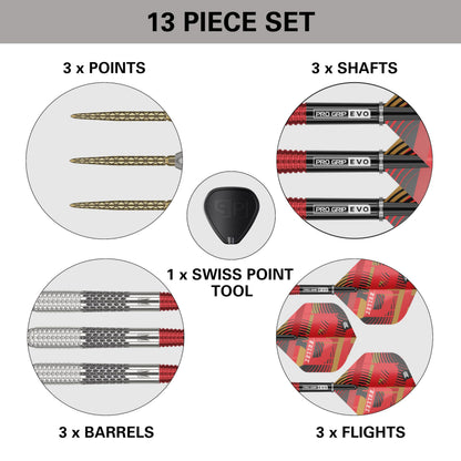 TARGET Darts Stephen Bunting G5 95% Tungsten Dart Set (25G), Steel Tip Swiss Point Darts | Generation 5 Player Edition Darts with Swiss Points,
