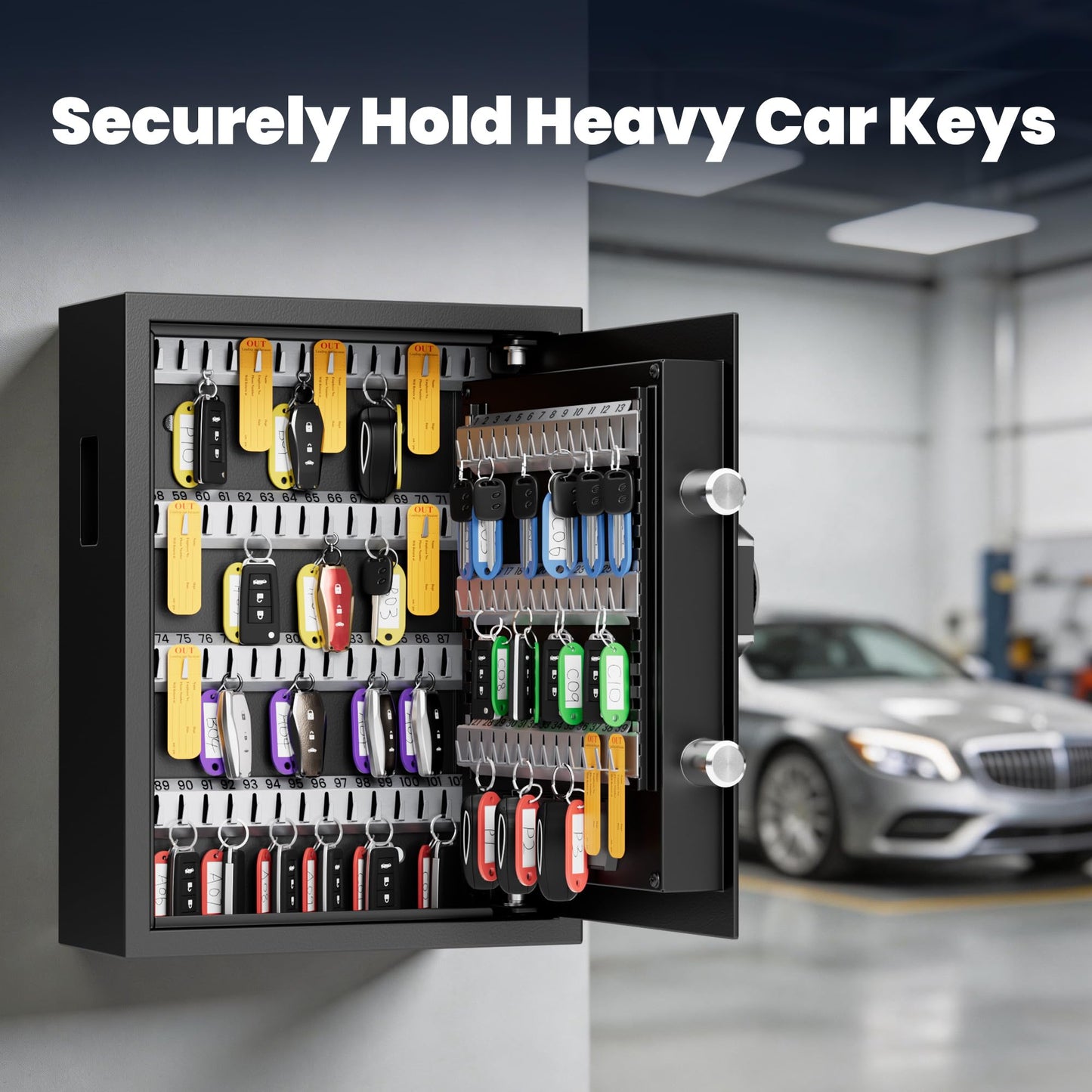 KornerBatl Electronic 103 Key Safe Wall Mounted, Key Lock Box With Code