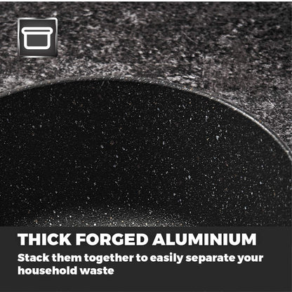 Tower T900110 Precision 5 Piece Non-Stick Forged Aluminium Pan Set with Black Diamond Coating, Soft Grip Handles, Black