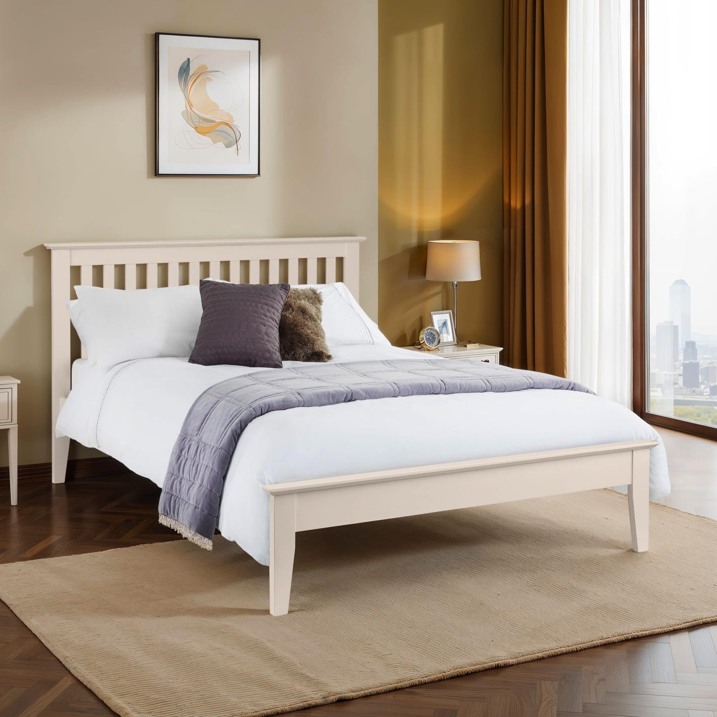 Julian Bowen Salerno Bed, Ivory, Double
