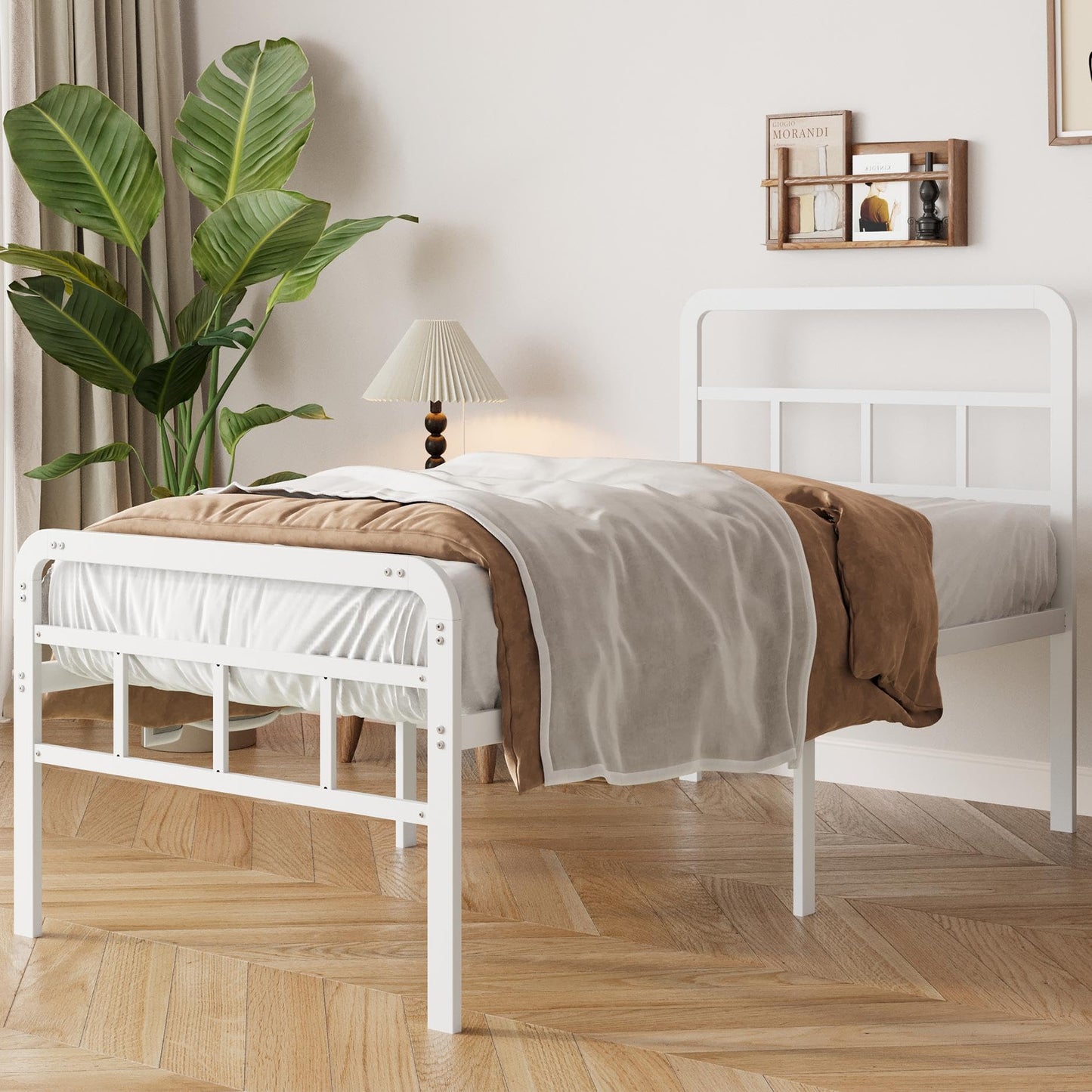 Yicensen Small Single Bed Frame with Headboard and Footboard